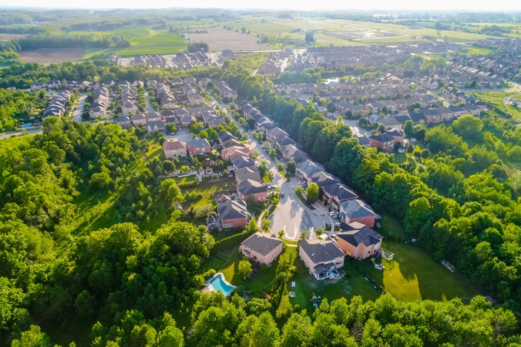 Overhead picture of the Rural Richmond Hill Neighbourhood